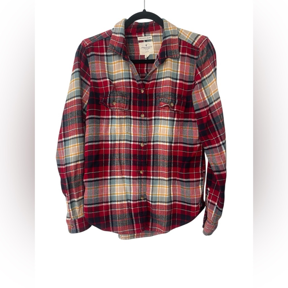 American Eagle Outfitters Multicolor Plaid Shirt/Flannel